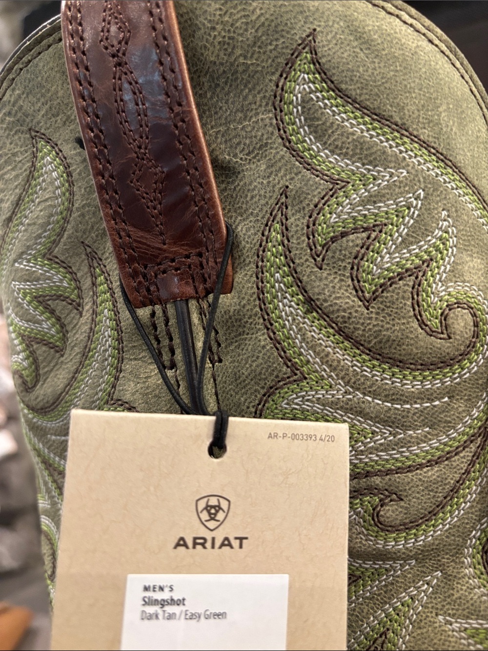 Ariat Slingshot Dark Tan/Easy
Green,ATS,Smartlite Sole,leather,square,Western - Picture 15 of 15